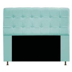 Cabeceira Estofada Mel 160 Cm Queen Size Suede Azul Tiffany