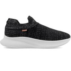 Tenis Anacapri Slip On Preto Malha Brilhosa-Feminino
