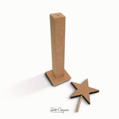 Pedestal com Estrela de natal enfeite de Mesa- Jeito Próprio Artesanato