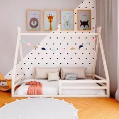 Cama Cabana Proteção Solteiro Ludika Mobilia Branco Acetinado