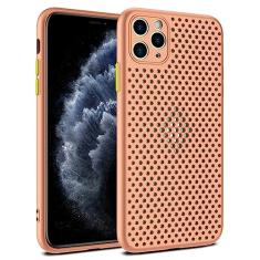 Capa de silicone macio com resfriamento respirável para iPhone 14 13 12 11 Pro XS Max Mini X XR 6S 8 7 Plus Capa de dissipação de calor ultrafina, rosa, para iphone 11 Pro