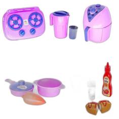 Kit Cozinha Infantil Air Fryer Fogão Panela Comida Copo 12Pç - Altimar