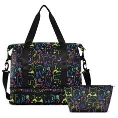 Bolsa esportiva de viagem, morcego roxo, bolsa esportiva gótica com bolso molhado, bolsa de fim de semana para mulheres e homens, bolsa de ginástica, bolsa de transporte hospitalar para trabalho de