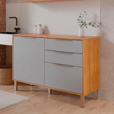 Balcão Divina 120 Cm Para Cozinha Com 2 Portas E 2 Gavetas Cinamomo/platina