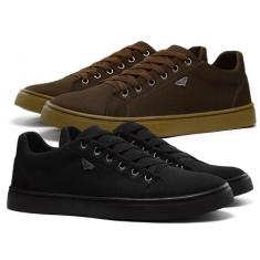 Tênis Masculino Skate Moda Casual Conforto Kit 2 Pares Sapatenis - Pol