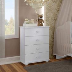 Cômoda de Bebê 4 Gavetas 2031 Baby Móveis Percasa Branco