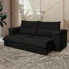 Sofá Retrátil e Reclinável 2 Lugares 200cm Italia Preto