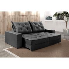 Sofá Retrátil e Reclinável 4 Lugares 250cm Ágata Cinza