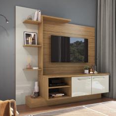 Estante Home para Tv até 52 Polegadas 2 Portas Es110 Naturalle/Cristalo