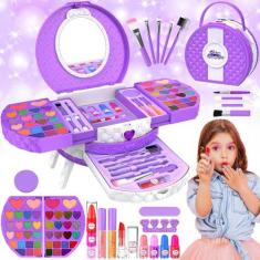Kit de maquiagem MINIFUN para meninas de 3 a 12 anos com 66 peças lavá