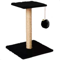 Arranhador para Gatos Pet Quadrado Poste Sisal com Brinquedo Pompom Pe