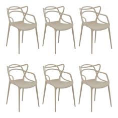 Kit 6 Cadeiras Decorativas Sala E Cozinha Feliti (pp) Nude G5