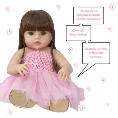 Boneca Reborn Bailarina Coelhinha Completa Fala 30 Frases - Cegonha Re