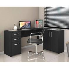 Mesa Office Escrivaninha em L com 2 Portas e 3 Gavetas NT2005 Notável 
