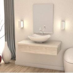 Bancada para Banheiro 80cm com Cuba Abaulada L42 800w Metrópole - Comp