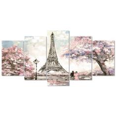Quadro Decorativo Torre Eiffel Casal Sala Quarto Paisagem - Creative F