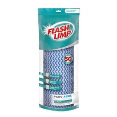 Panos Perfex Rolo Com 50un Azul Multiuso Limpeza Flash Limp