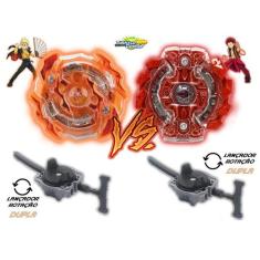 Kit 2 Beyblade Burst Roktavor Vs Gaianon + 2 Lançadores Tornado Gyro