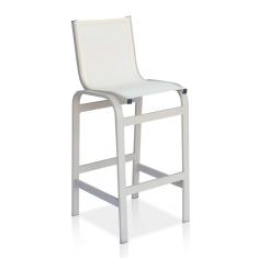 Banqueta Alta Para Balcão, Mesa Bistrô, área Externa - Cinza E Tela Cinza