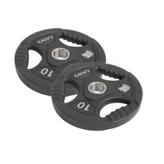 Par Anilha Olímpica 10 Kg Lion Para Musculação Vulcanizada Em Aço Maciço Revestido Em Borracha Resistente