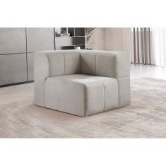 Módulo Sofá Box 3 Lugares Bouclé Cinza