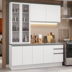 Armário de Cozinha Completa 190cm Branco Glamy Madesa 05