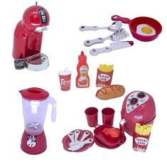 Kit Chef Brinquedo Comidinhas Eletro Panela Talheres 51pç