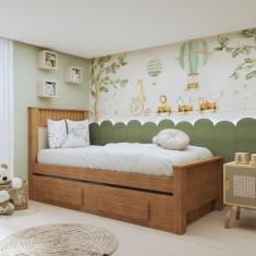 Bicama Infantil 2 Gavetas Athenas Kids Amêndoa Clean/Off White