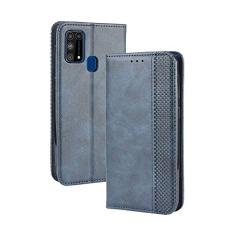 Capa para Samsung Galaxy M31, carteira com suporte de couro, capa flip para Samsung Galaxy M31, capa magnética retrô para celular, capa carteira com compartimentos para cartões