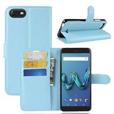 Capa Wiko Tommy 3, capa carteira flip de couro PU premium com compartimento para cartão, suporte e fecho magnético [capa interna à prova de choque de TPU] Compatível com Wiko Tommy 3