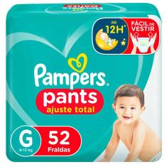 Fralda Calça Pampers Pants Ajuste Total G 52 Unidades