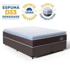 Cama Box com Colchão de Espuma D33 Pillow Top Comfort Luxo Queen 158cm
