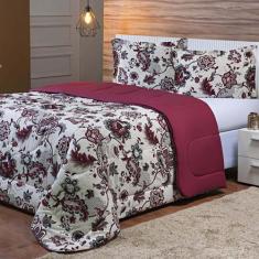 Edredom Queen Percal 180 Fios 3 Peças - Elegante Dupla Face em Algodão