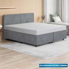 Base Cama Box Casal Queen Size Veludo - SkyBox