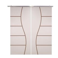 Porta Dupla Branco Prime Frisada Kit Alumínio F07 - 210x160