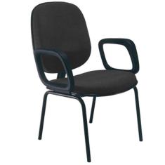 Cadeira Com Braços Diretor Para Escritório Linha Uno Preto