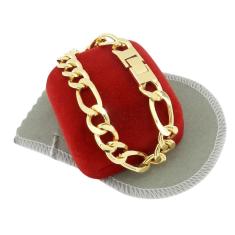 Pulseira Masculina 18Cm 1Cm Largura Folheada Ouro Pl138