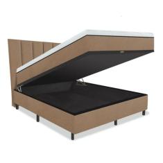 Colchão Eco Luxo Magnético sem massagem com Box Baú e Cabeceira Painel