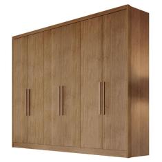Guarda Roupa Casal New Messina 6 Portas 8 Gavetas MDF Cumaru 23 Móveis Novo Horizonte