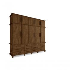 Guarda Roupa Casal Berlim 5 Portas 12 Gavetas MDP-MDF Malbec Luapa Móveis
