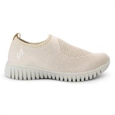 Tênis Feminino Usaflex Slip-On Conforto Tricot AE2208-Feminino
