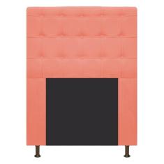 Cabeceira Estofada Dama 100 Cm Solteiro com Botonê Coral