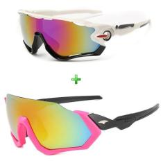 Óculos De Sol Bike Ciclismo Feminino Proteção Uv Kit 2 Peças - Esporti