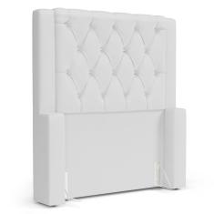 Cabeceira Cama Box Solteiro Atena 110cm Capitonê com Frame Sintético Branco - Desk Design