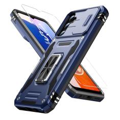 FUNMIKO Capa para Samsung Galaxy A15 com capa de lente de câmera deslizante atualizada e suporte magnético forte - Capa protetora à prova de choque de nível militar para homens, mulheres e meninas -