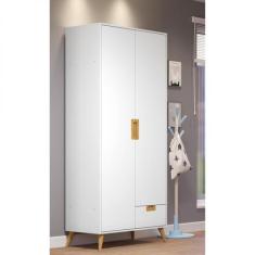 Guarda-roupas Infantil 2 Portas 1 Gaveta Caring - Serpil Baby