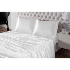 Jogo de cama lençol cetim casal padrão 4 peças - BruceBaby Bordados, B