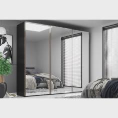 Guarda Roupa Casal 3 Portas com Espelho 6 Gavetas Veneto