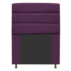 Cabeceira Estofada Turim 90cm Solteiro Suede Roxo Adj Decor