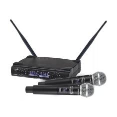 Microfone Sem Fio Lyco UH08MM UHF Profissional De Mão Duplo
